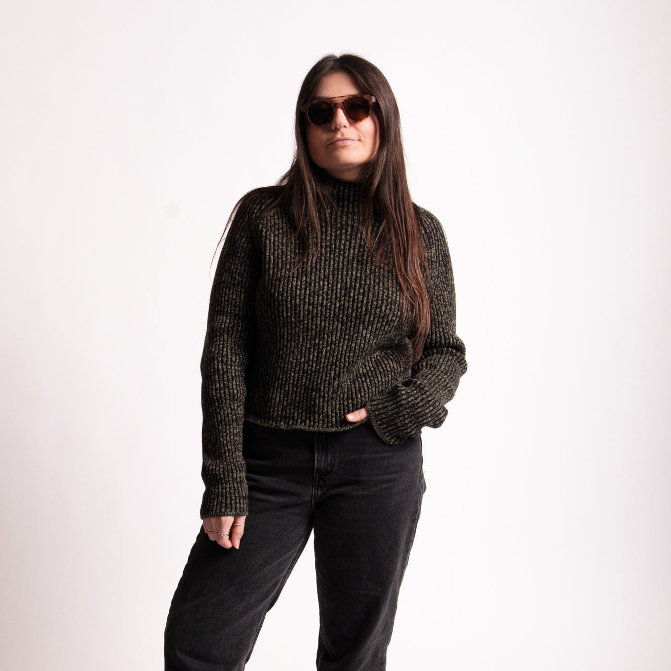 Green Speckled Sweater