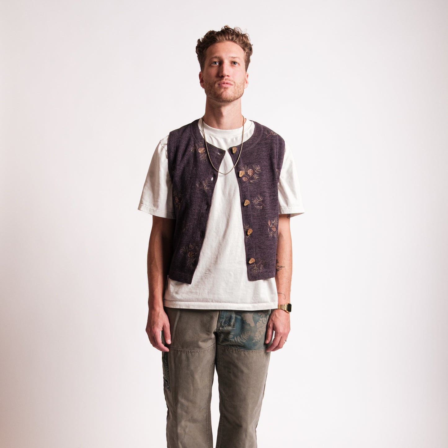Embroidered Wool Vest