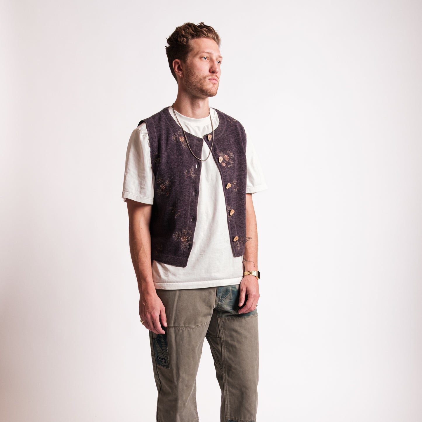 Embroidered Wool Vest