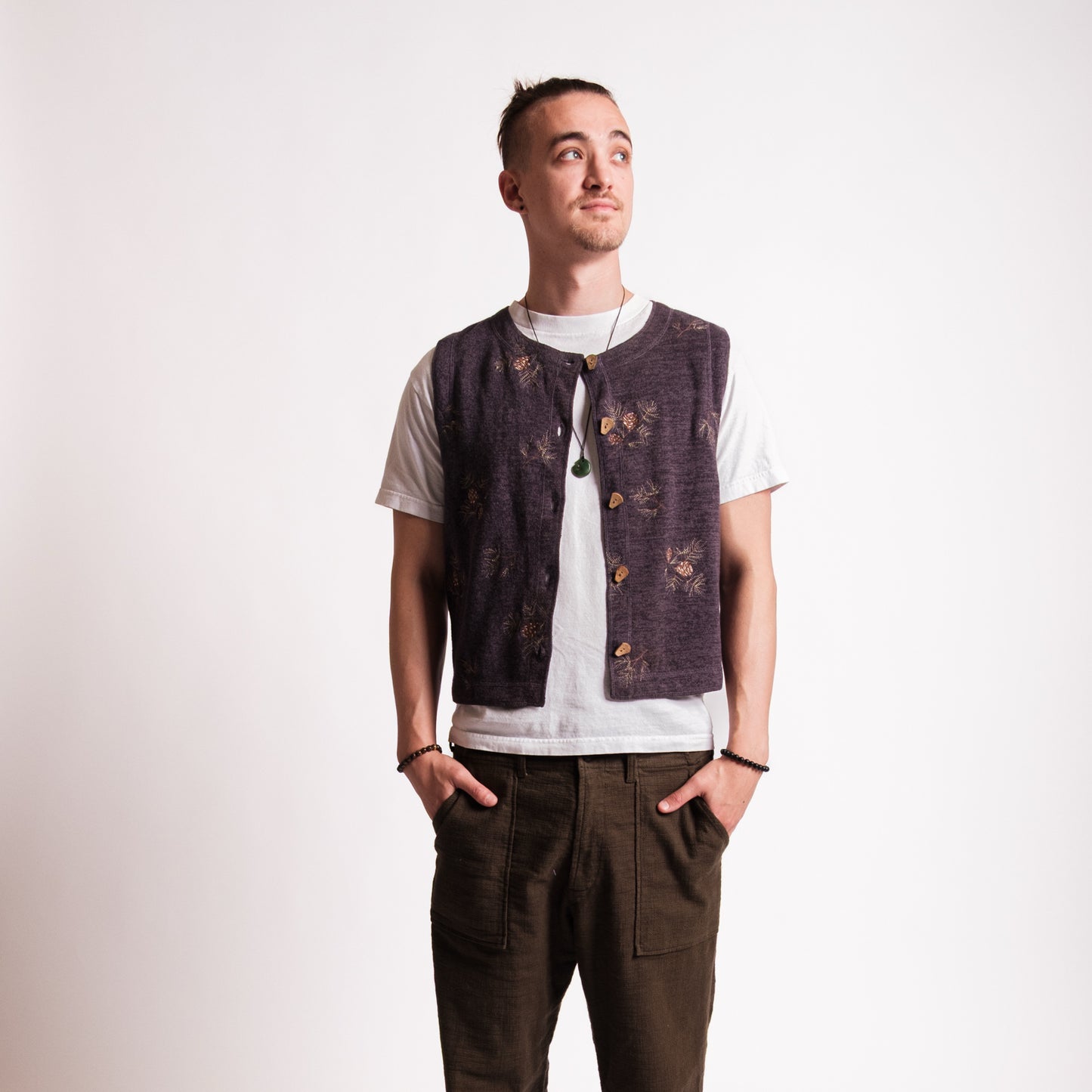 Embroidered Wool Vest