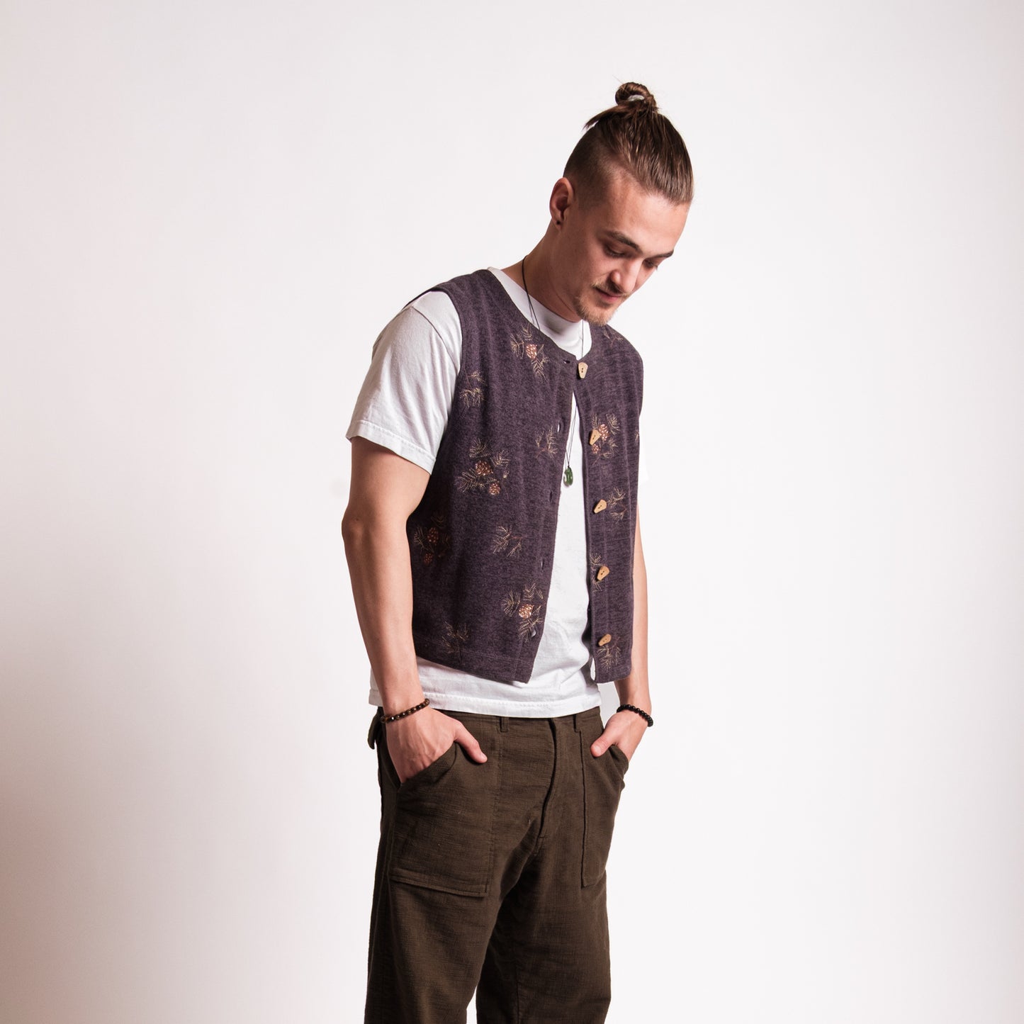 Embroidered Wool Vest